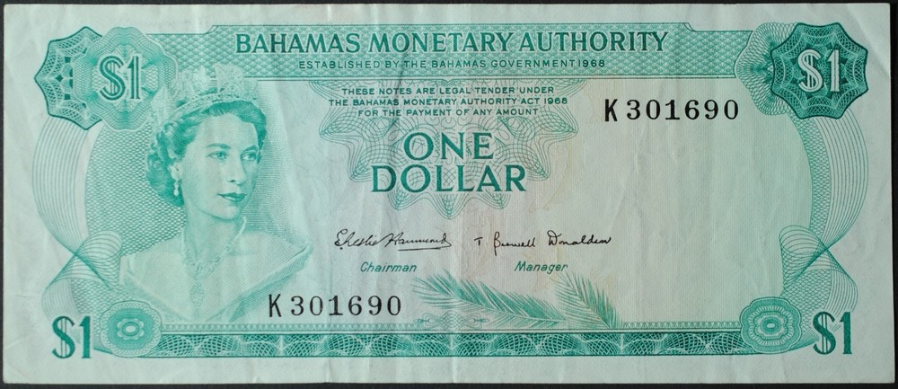 Bahamas P27a Dollar VF #2