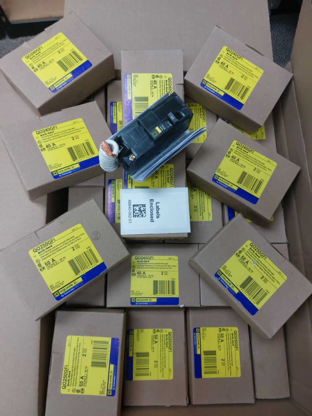 1 SQUARE D TYPE QO GROUND FAULT  QO240GFI 2 POLE 40 AMP GFCI FOR QO LOADCENTERS