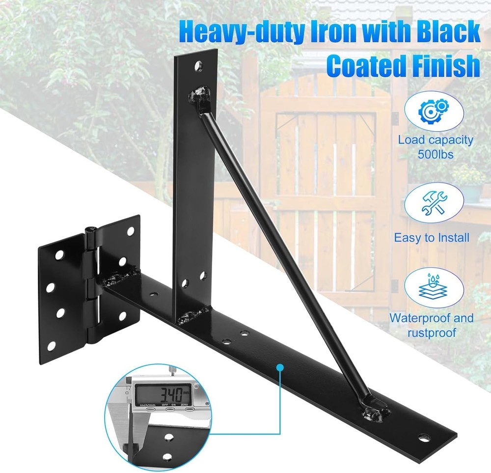 Effortless Installation No Sag Gate Kit - Heavy Duty Adjustable Hardware, 2 Sets