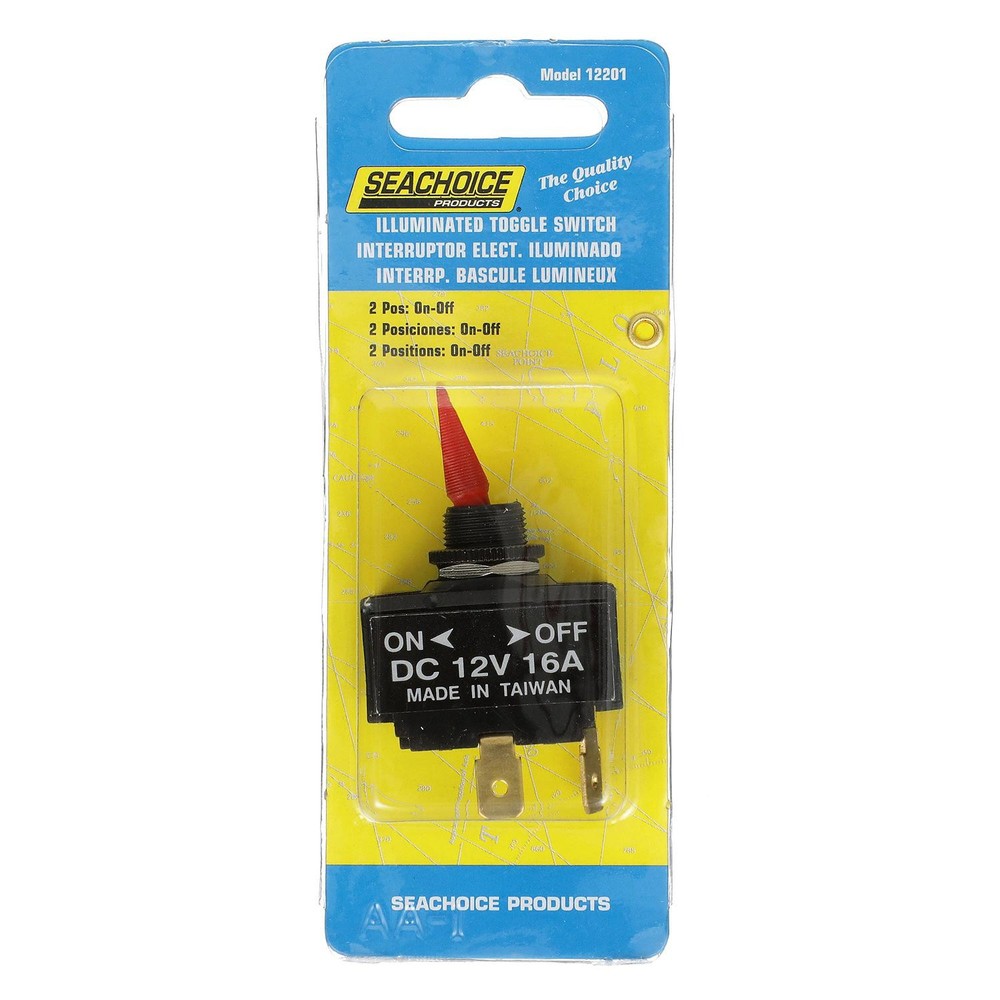 Seachoice 12201 2-Position Illuminated Toggle Switch, On/Off