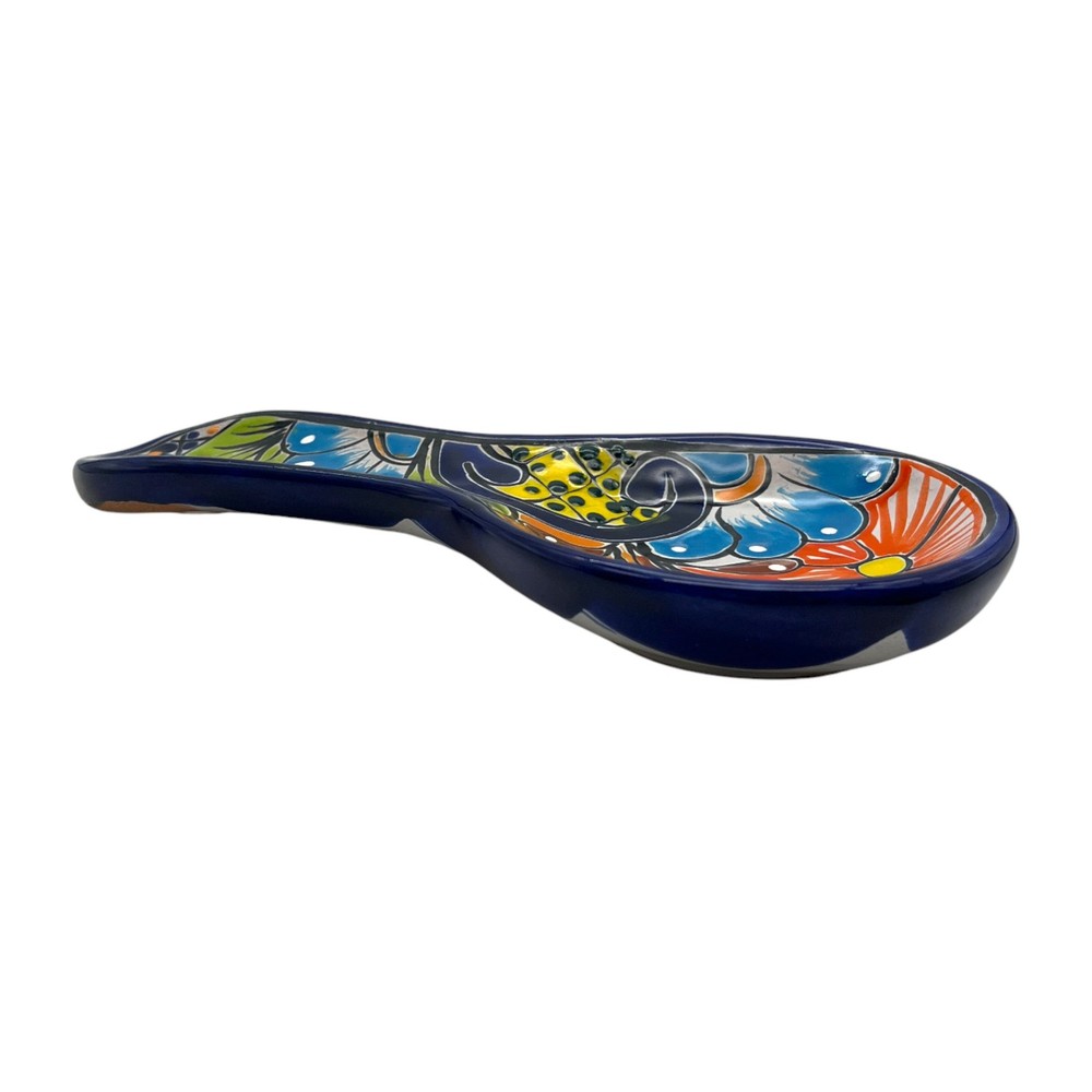 Hand-Painted Talavera Spoon Rest | Mexican Ceramic Art