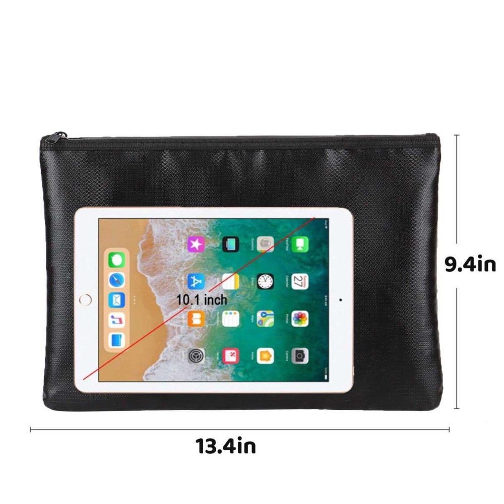 2000℉ Fire Proof money Bag Fireproof Document Pouch Safe Cash Waterproof