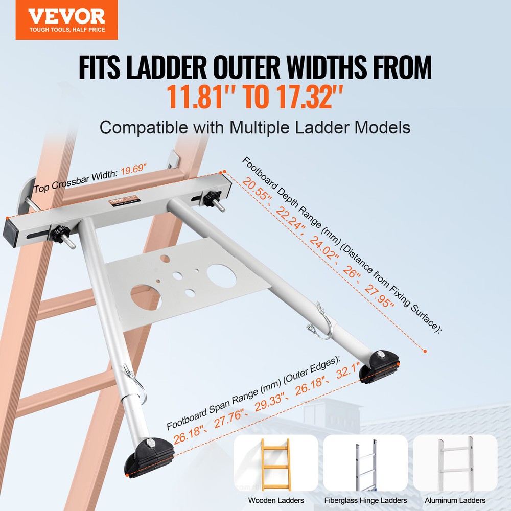 Ladder Stabilizer Adjustable Feet Extension Standoff Heavy Duty Accessory