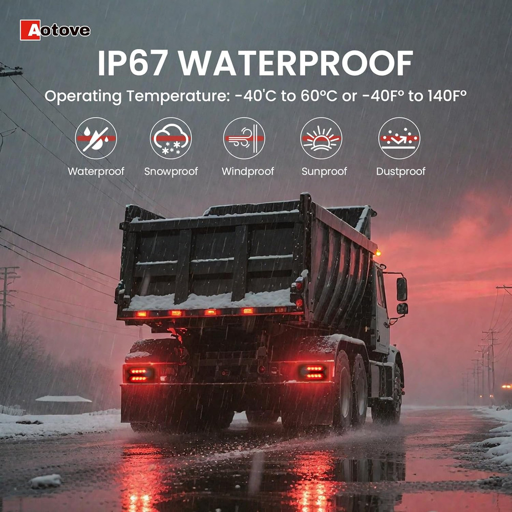 Magnetic Wireless Trailer Lights Kit - Rechargeable LED, Waterproof, 100FT Range