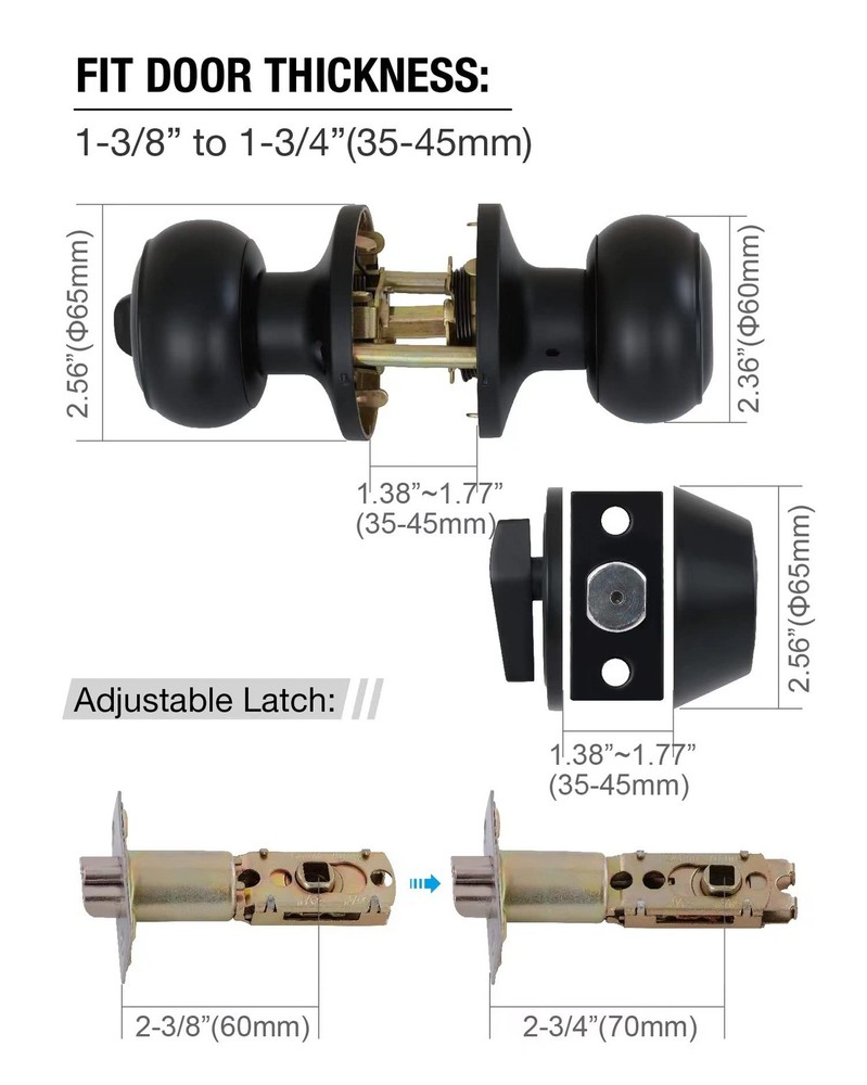 GITRANG (3 Pack) All Keyed Identical Deadbolt Door 3, Black Alike 3DB