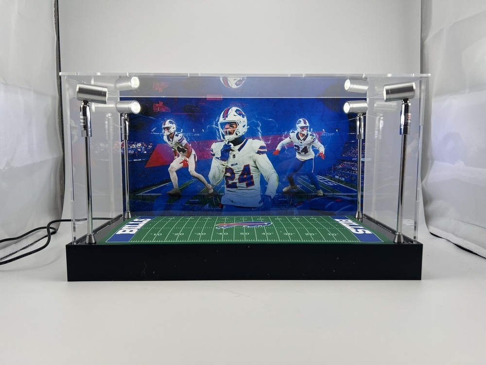 Cole Bishop - Bills - Custom 2 Mini Helmet Display Case W/ LED Lights