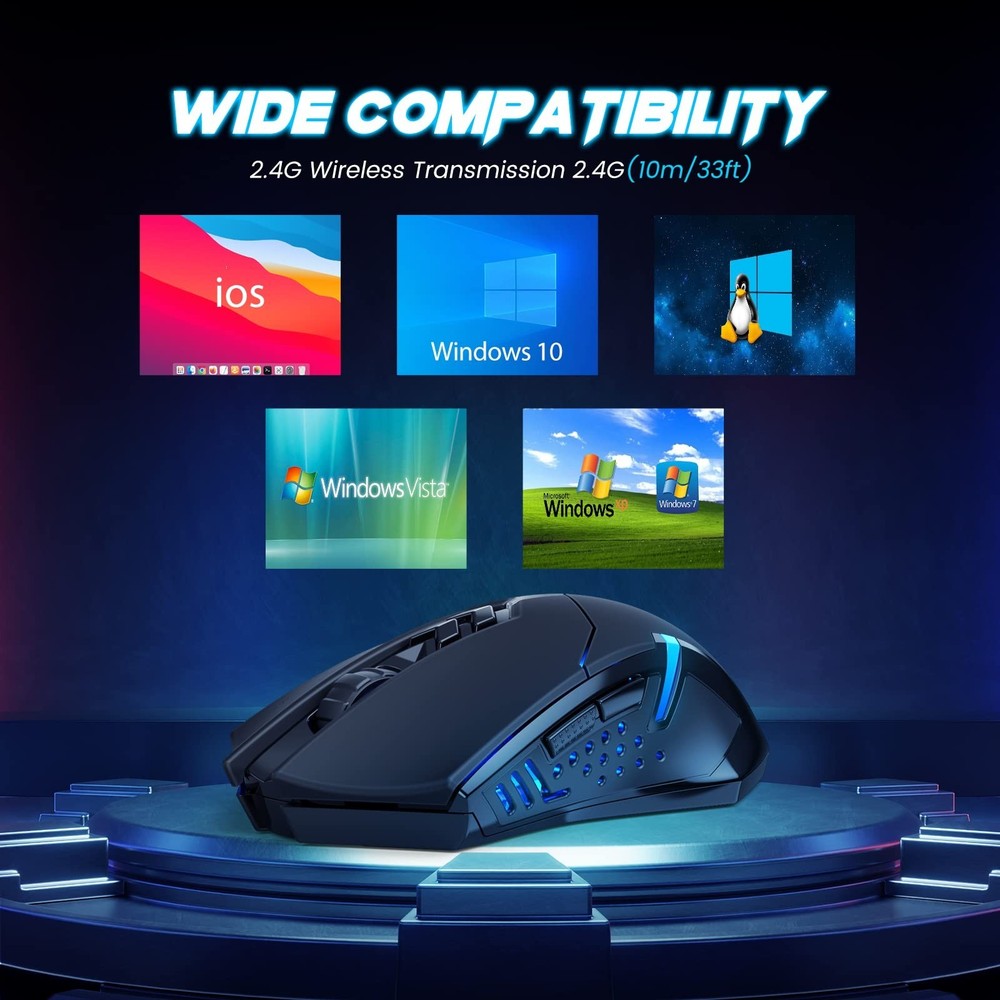 T-DAGGER Wireless Gaming Mouse- USB Cordless PC Accessories Computer Mice wit...