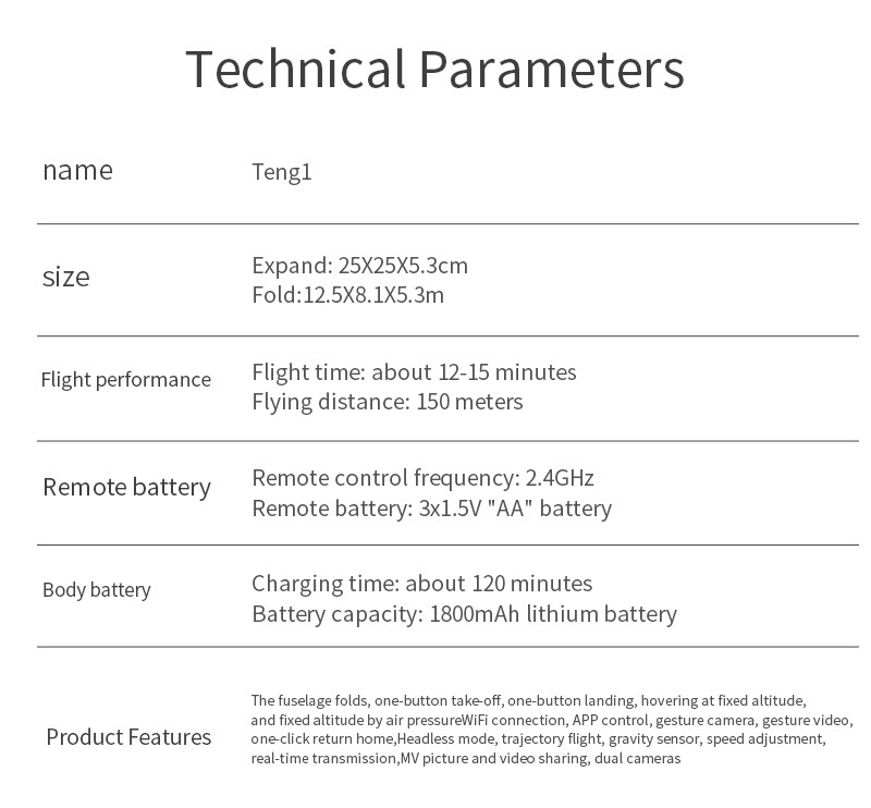 Black Drone with Obstacle Avoidance – 4-Sided Sensors & Dual Batteries