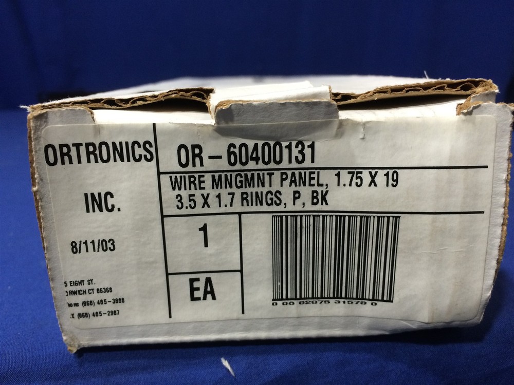 Ortronics 5 Ring horizontal distribution panel 1RU OR-60400131 FREE SHIPPING