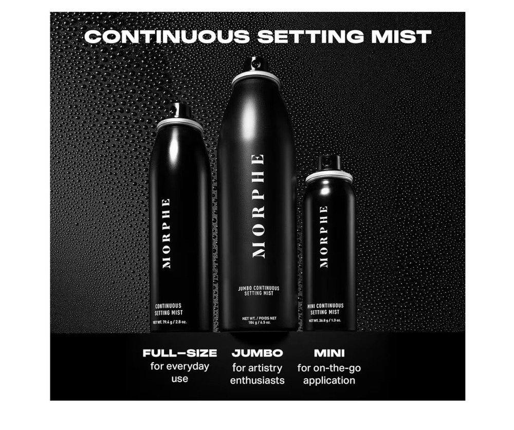 Morphe Continuous Setting Mist.Micro-Fine Makeup Setting Spray.Natural Radiant F