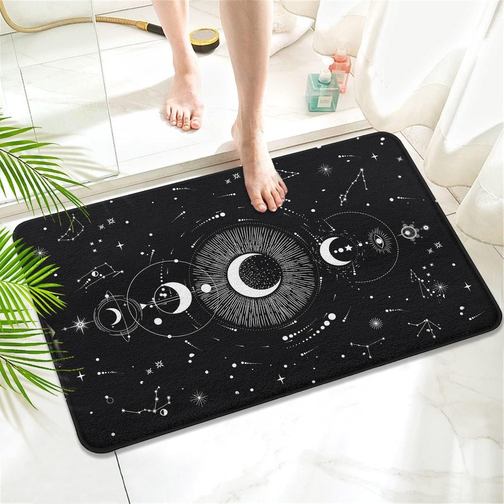 Goth Imitation Cashmere Bathroom Mat 1'5" x 2'3" (Rectangular),