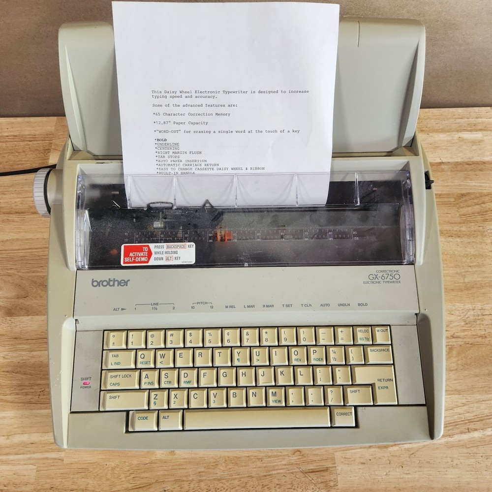 Brother Correctronic GX-6750 Daisy Wheel Electronic Typewriter