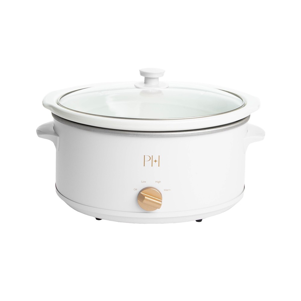 6-Quart Manual Slow Cooker, Features Three 6 Quarts, White