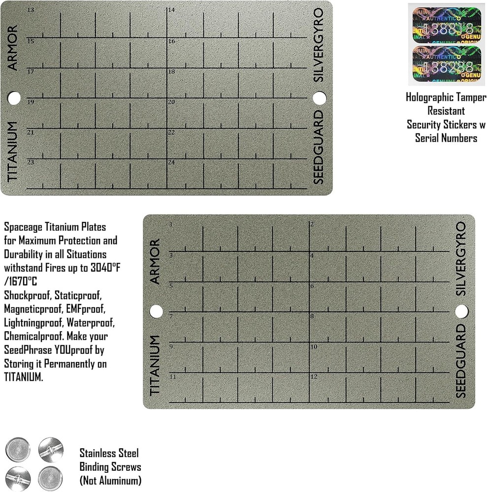 Titanium Armor Crypto Seed Storage Wallet