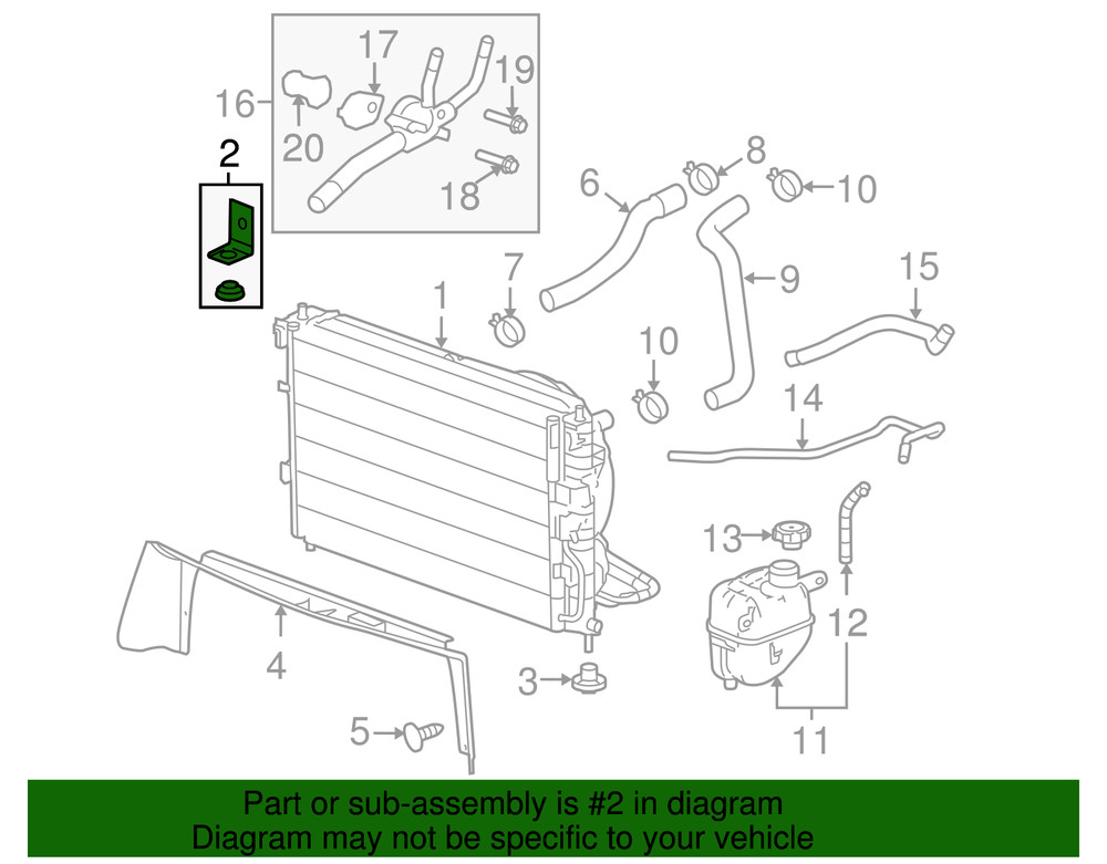 Genuine GM Radiator Upper Bracket 22734149