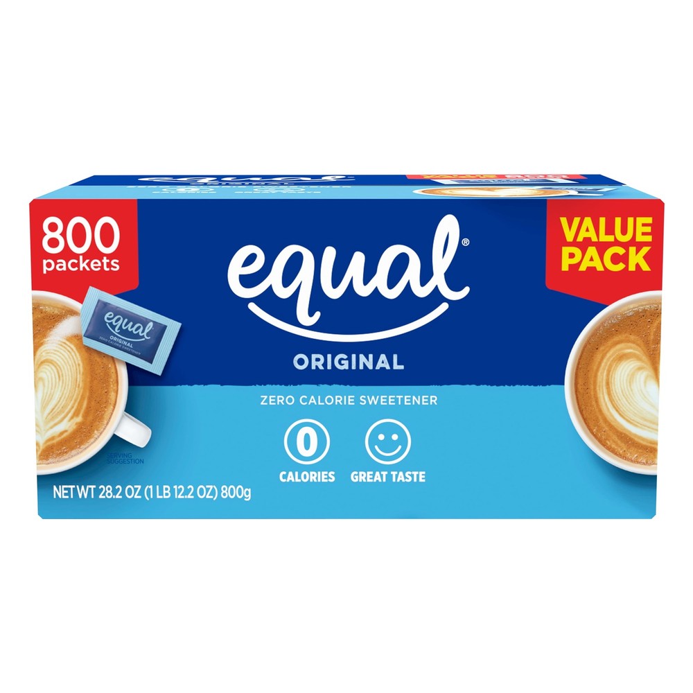 EQUAL Sugar Substitute 800 Packets - Zero Calorie, Diabetic-Friendly, Convenient