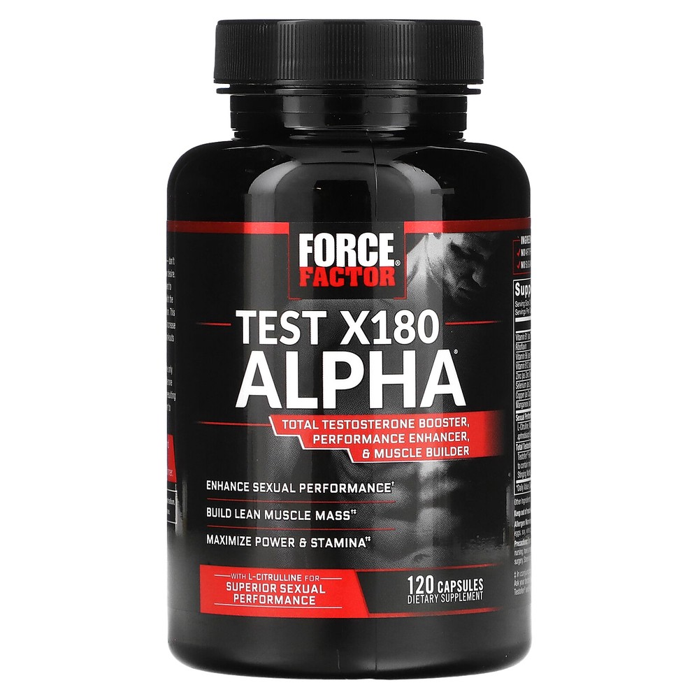 Test X180 Alpha, Total Testosterone Booster, 120 Capsules