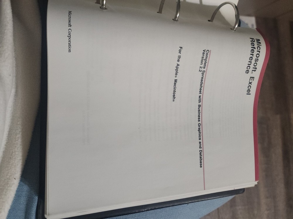 80's Vintage Retro Microsoft Excel Reference Guide Binder