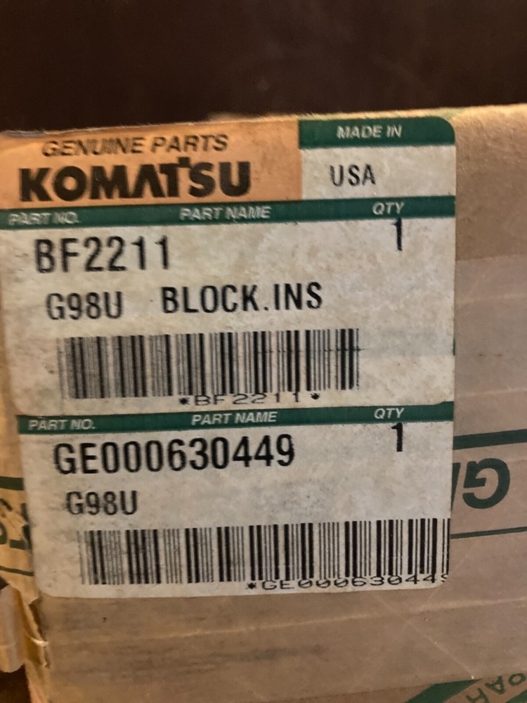 NOS Komatsu OEM Insulating Block BF2211