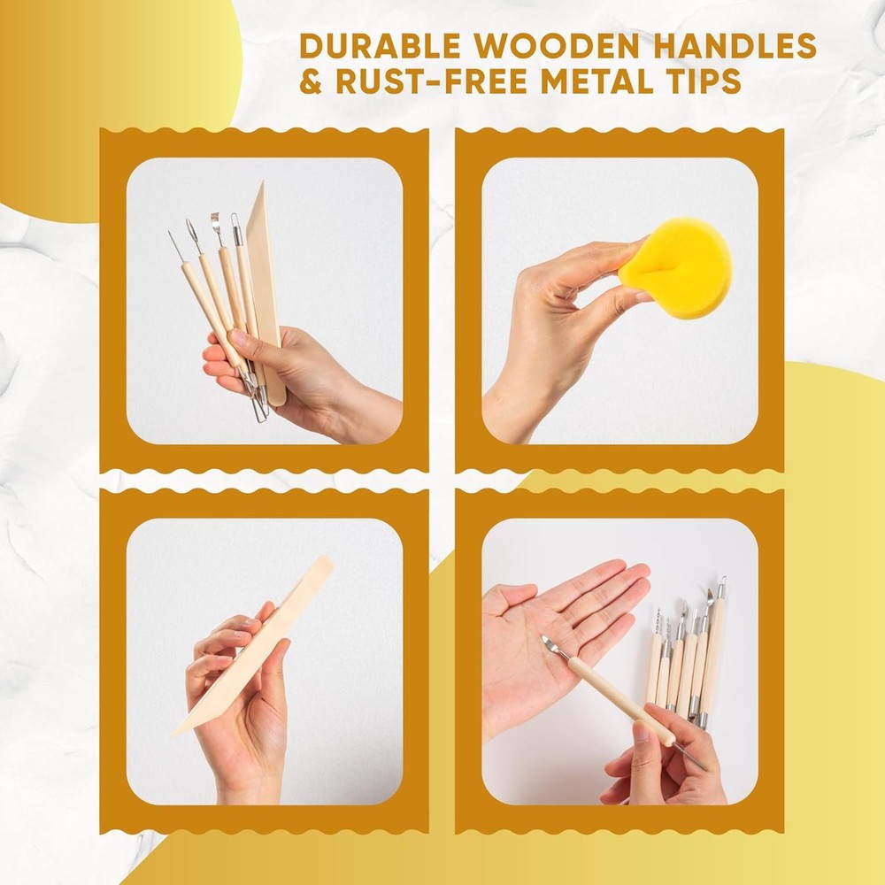 30Pcs Clay Sculpting Tool Kit Pottery Polymer Modeling Carving Dotting Set