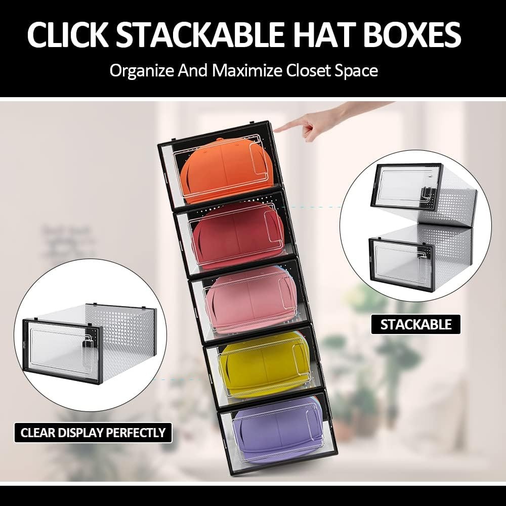 Hat Organizer for Baseball Caps, Hat Storage Box Showcase, Baseball Caps