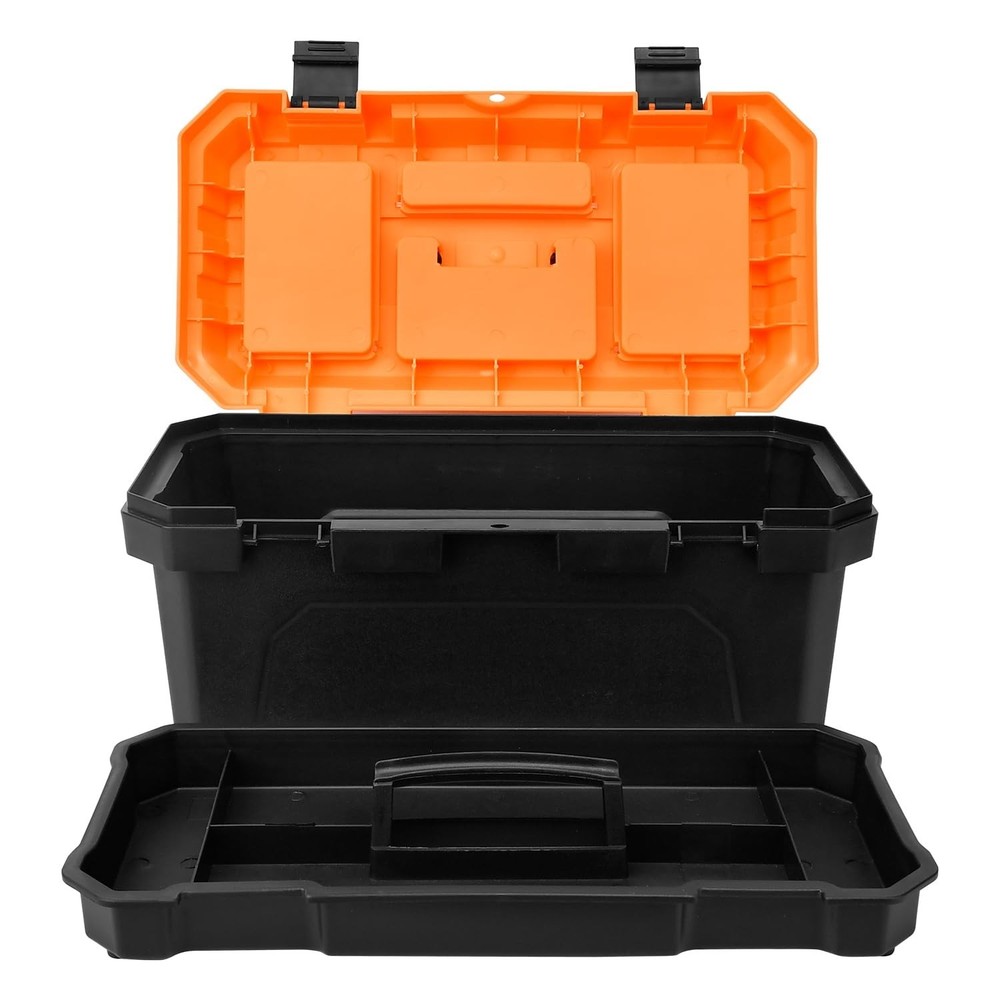 17-inch Tool Box with Removable Tray,Multipurpose Plastic Storage Box/Portabl...