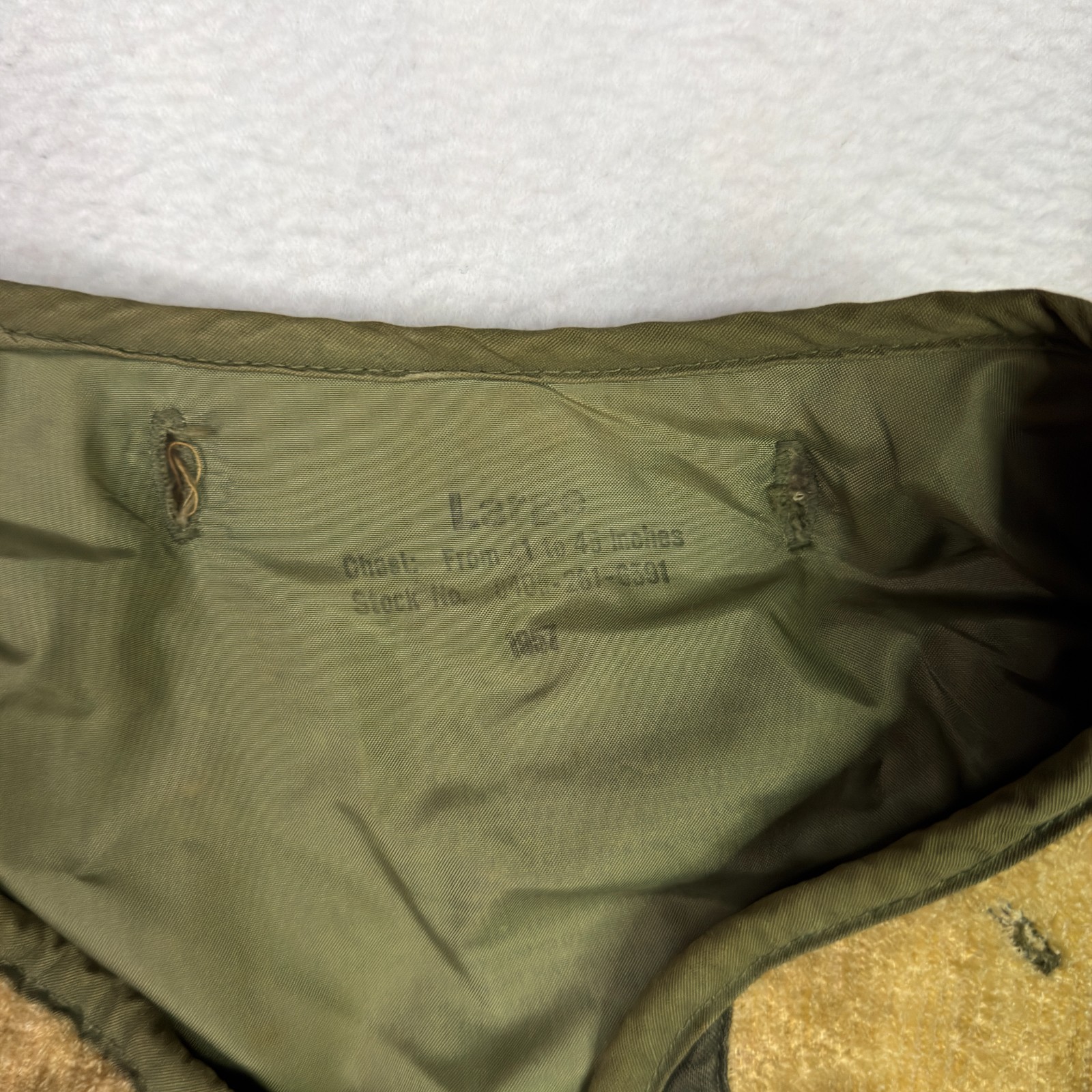 VTG 1950s US Army M1951 M51 Field Jacket LINER Large 1953 100% Wool Reversible