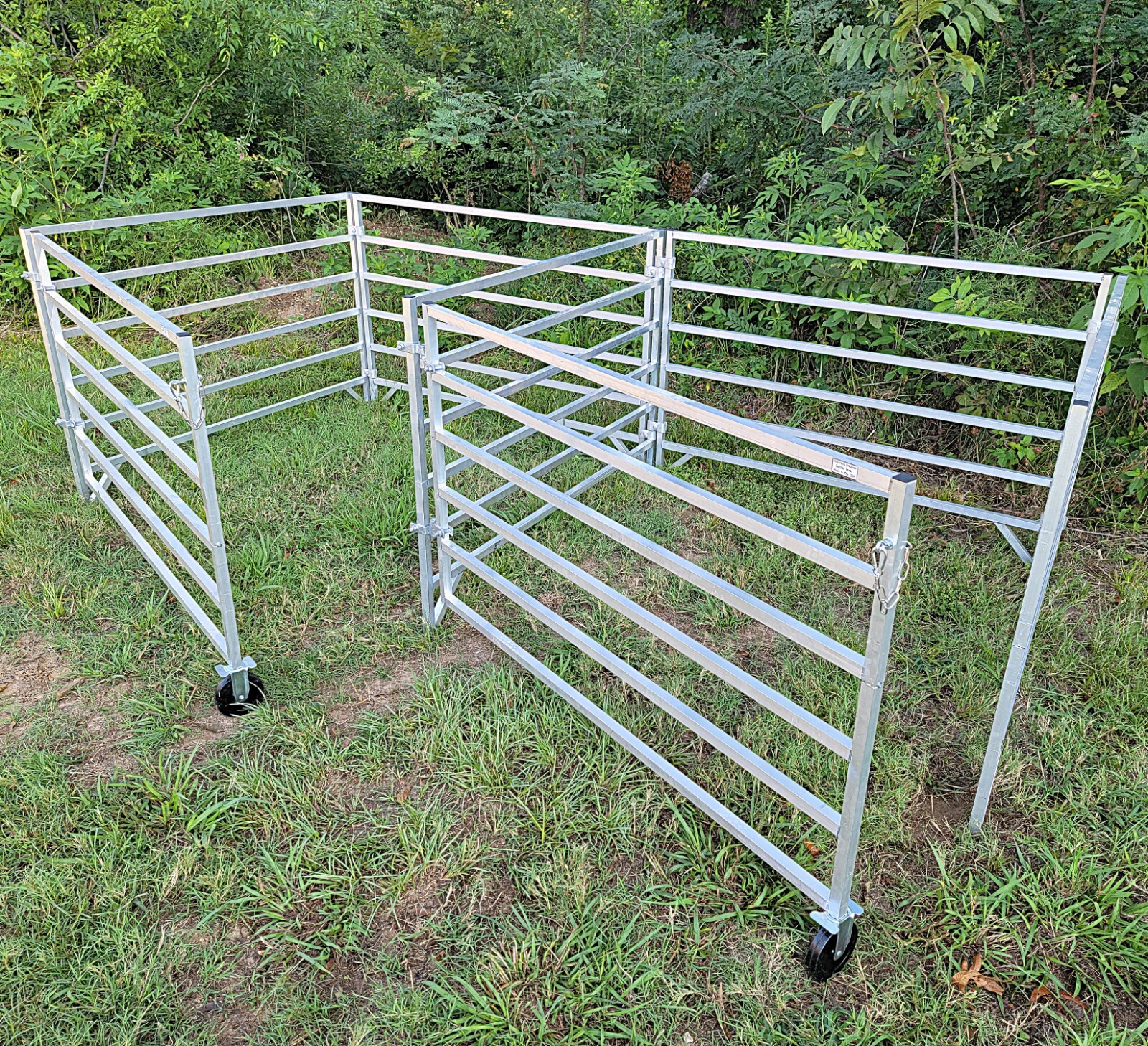 ALUMINUM 5 FT X 5 FT 6 RAIL 40" TALL SHEEP & GOAT ADD-ON STALL KIT PANEL PEN