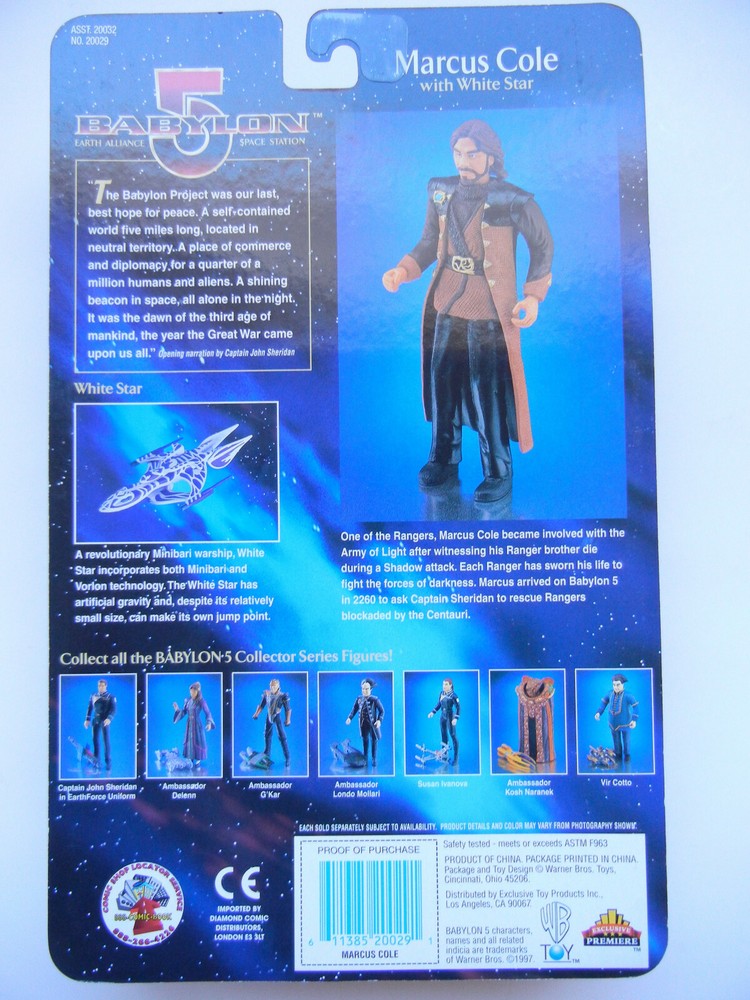 Babylon 5 Marcus Cole 6 inch action figure NEW