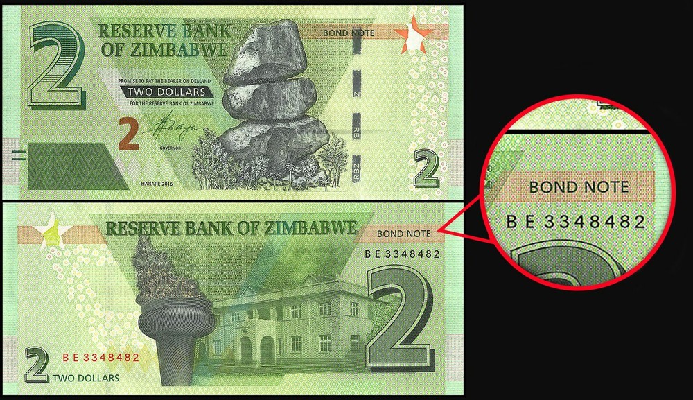 Zimbabwe 2 Dollars, 2016, P-99a.2, UNC