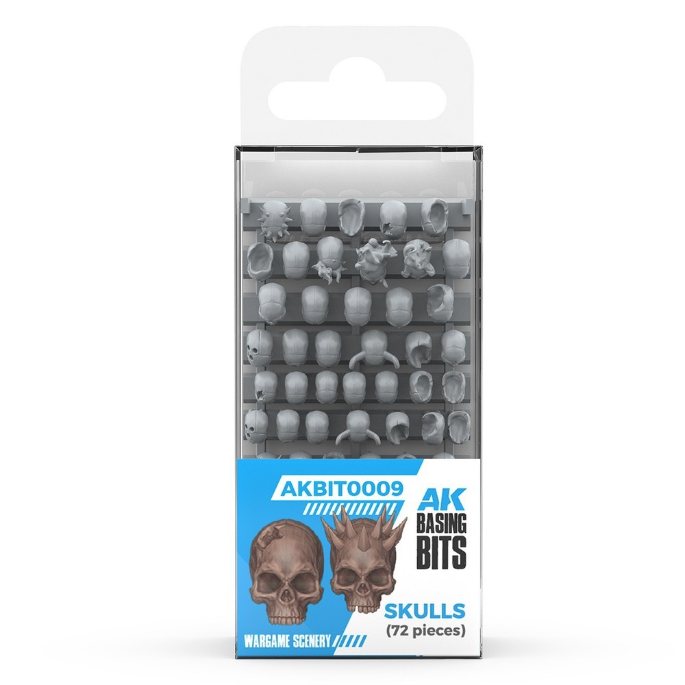 AK Interactive 28mm/32mm Wargames Basing Bits Scenery Skulls Resin 3d (72pcs)