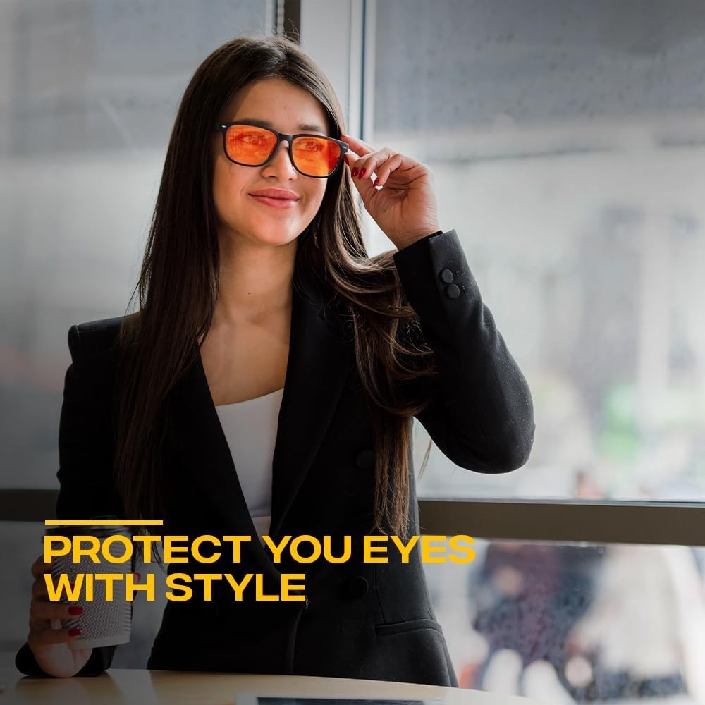 Prosper™ Amber Blue Light Blocking Glasses - For Computer,...