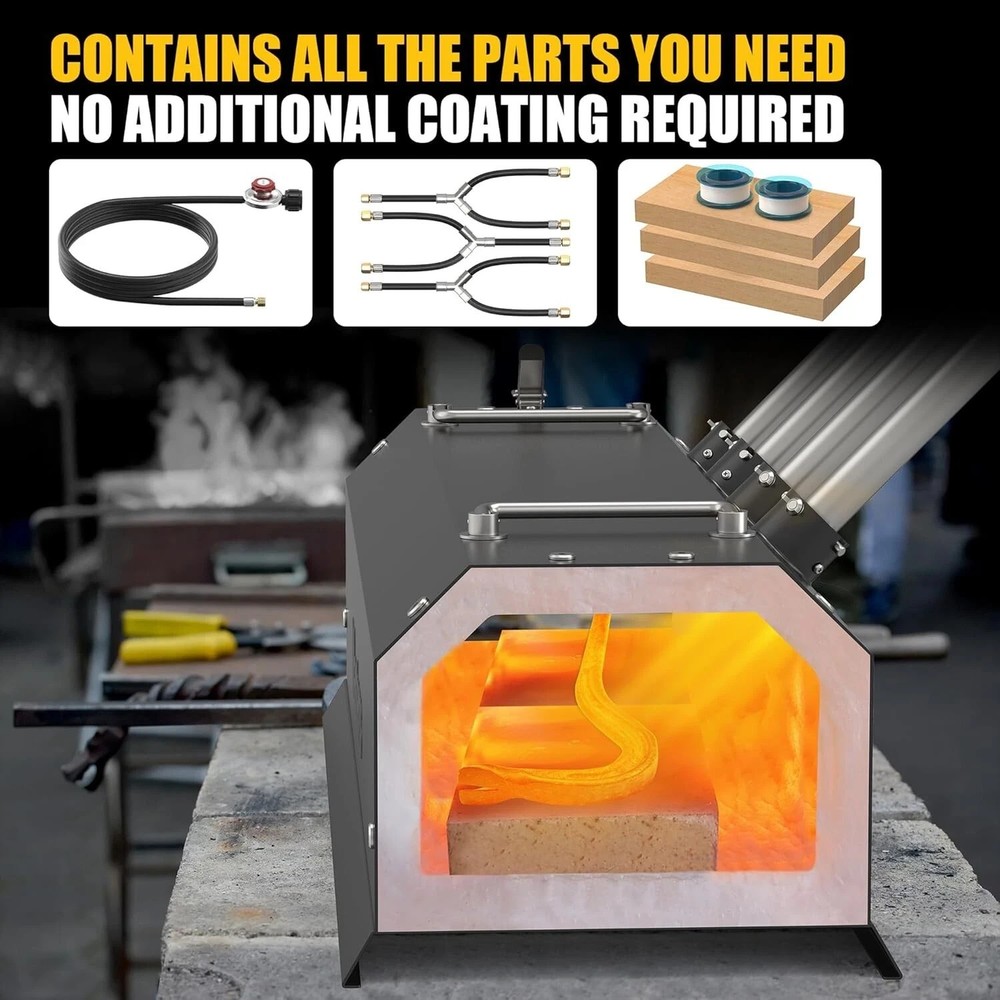 Four Burner Propane Gas Forge for Blacksmithing Knife Making Efficient Heating