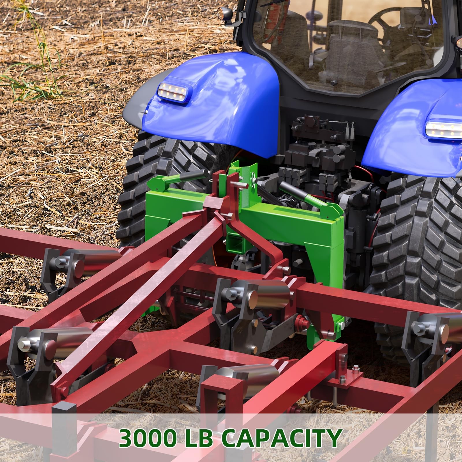 3-Point Quick Hitch for Cat 1 & 2 Tractor 3000 Lbs w/ 2''Receiver 5 Level 3000LB