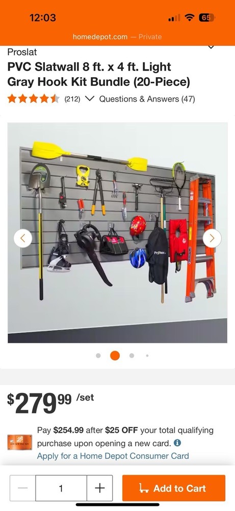 ProSlat 8’ X 4’ SlatWall PVC, With 20PC Hook set