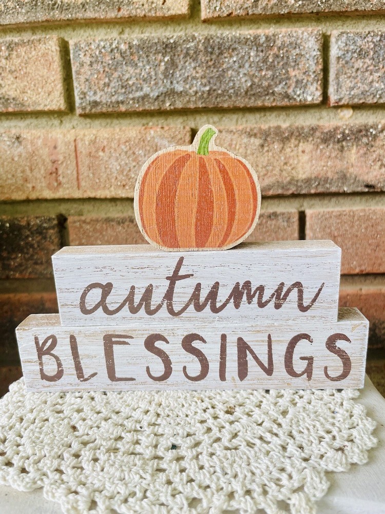 Autumn Blessings Pumpkin Stackers 3 Pc Set