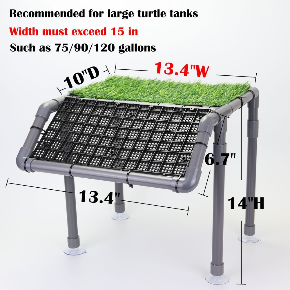 Turtle Basking Platform Extra Large 13.4" Width DIY PVC Pipes EggCrate