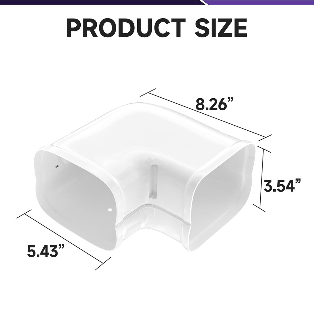 5'' Width Flat Elbow, Mini-Split Line Set Cover Accessories for Mini Split AC...