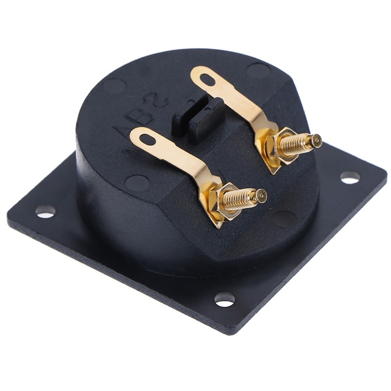 Square shape double binding post type speaker box terminal cup black and reYJQ6