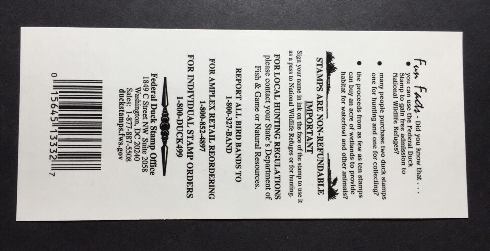 #RW68A 2001 - 2002 - US Federal Duck Stamp - Post Office FRESH