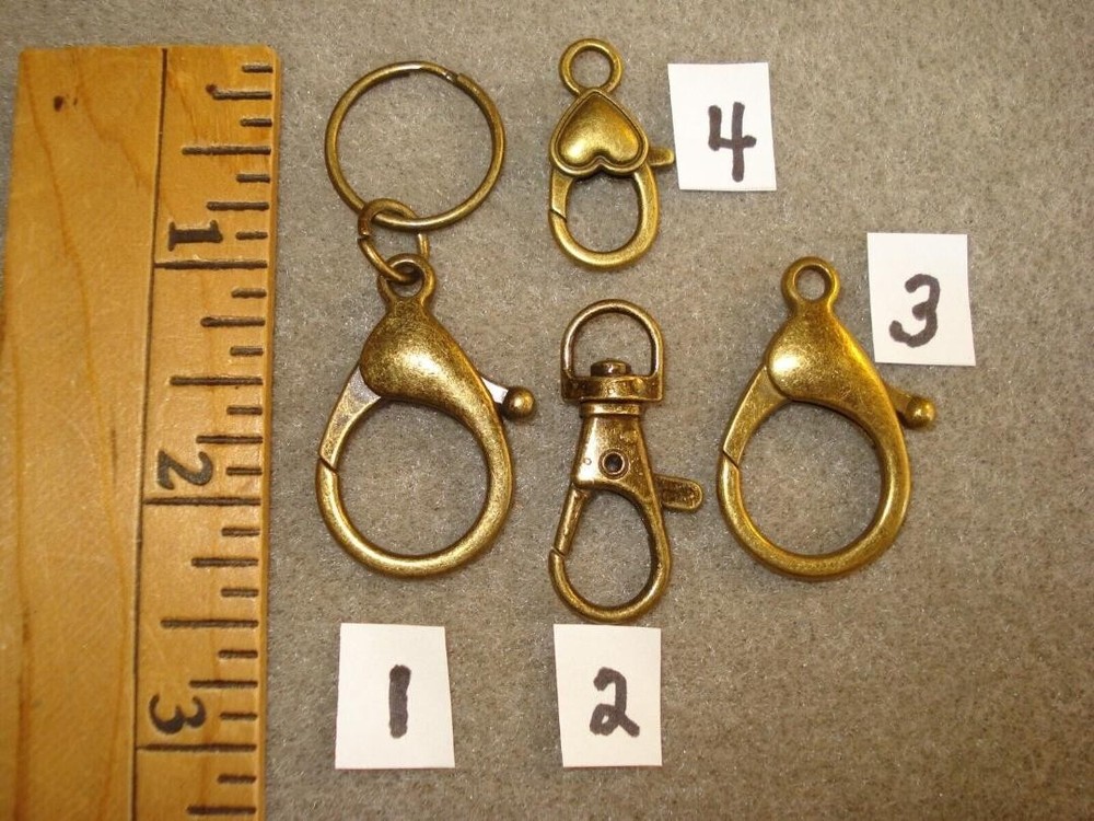 4 3/8" Drop Brass 2 Sided Mermaid Charm Key Ring Dangle