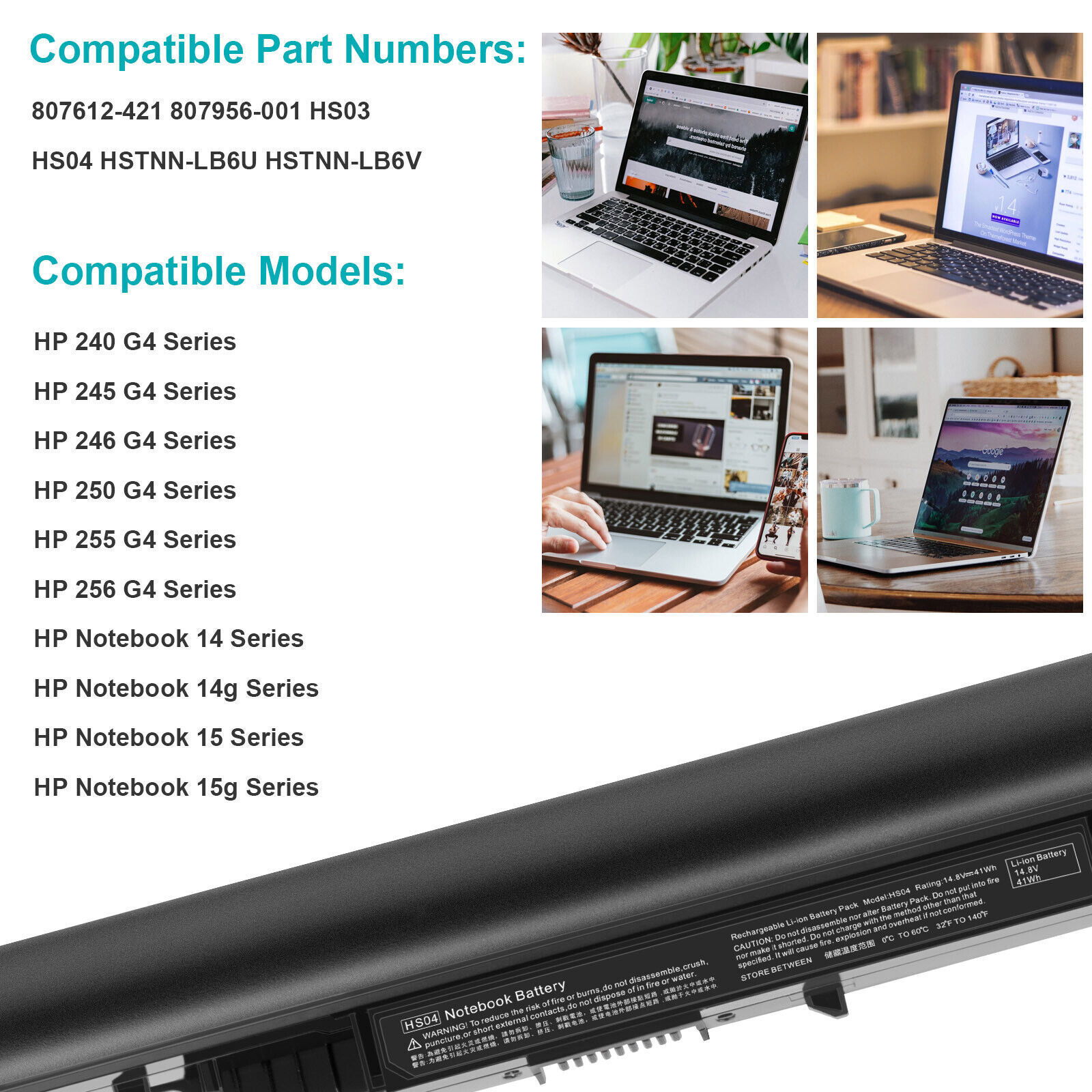 ✅LOT HS03 HS04 Battery For HP Spare 807957-001 807956-001 807612-421 HSTNN-LB6U✅