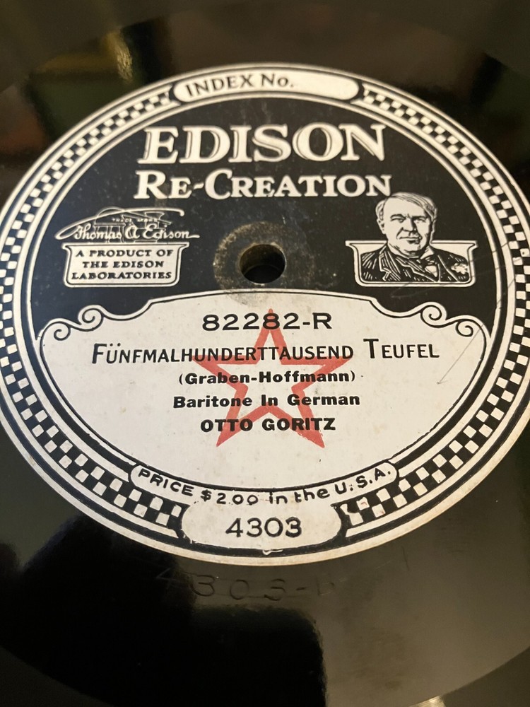 Edison Diamond Disc Record #82282 "Ein Schutz Bin Ich" Otto Goritz