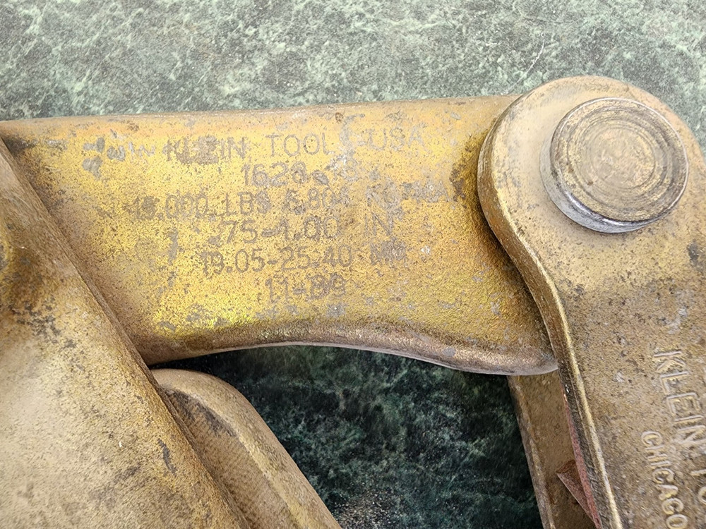 Klein Tools 1628-18 Grip Guy Wire Cable Puller .75 - 1.00 Diameter 15000 Lbs