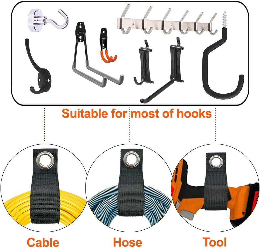 Heavy-Duty Storage Straps (Assorted 10 Pack) - Extension Cord Storage, Organizer