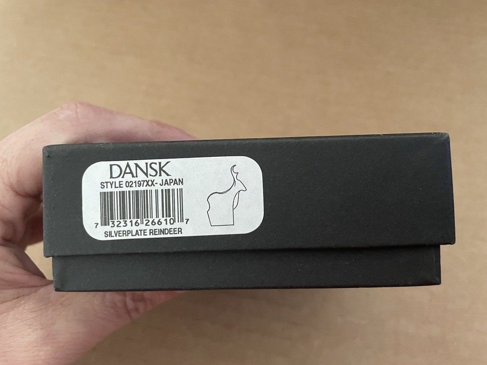 Vintage DANSK DESIGNS Silverplate Reindeer Japan w/ Box