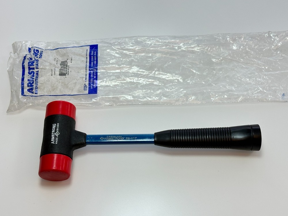 NOS Armstrong Tools USA 2" Soft Face Interchangeable Hammer, Red Medium Tips