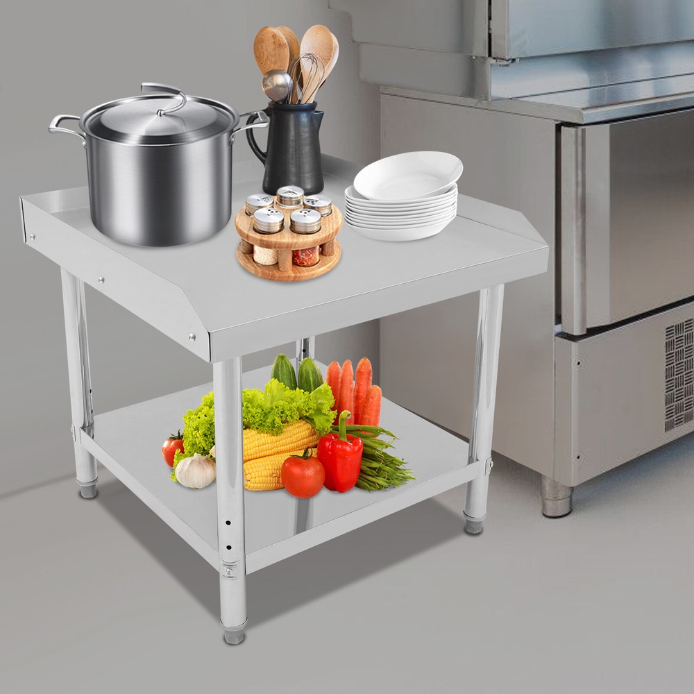 Adjustable Stainless Steel Work Table for Kitchen and Garage Storage