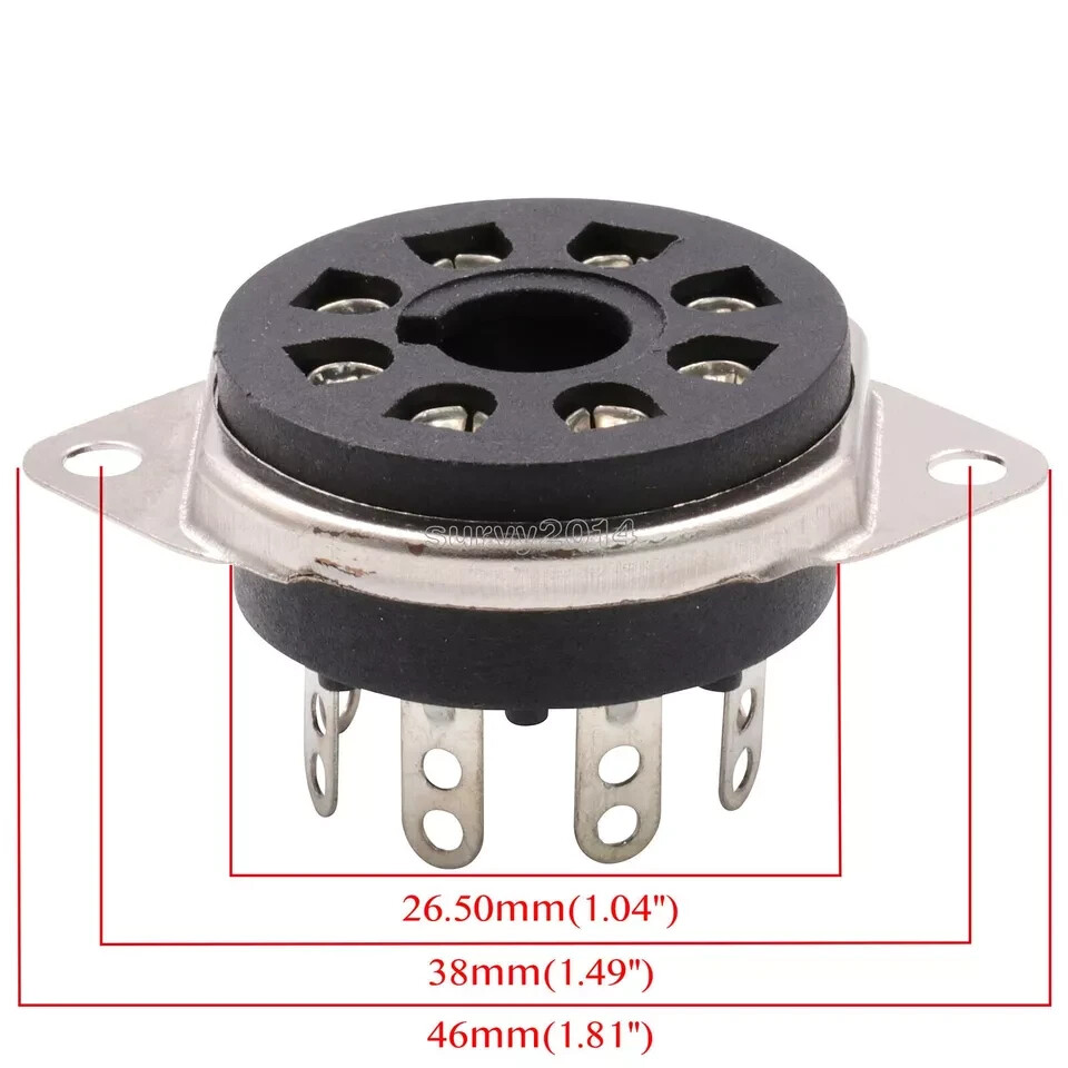 2 pcs. Chassis Mount 8pin Bakelite Octal Valve Tube Socket For EL34 6V6 6L6 KT88
