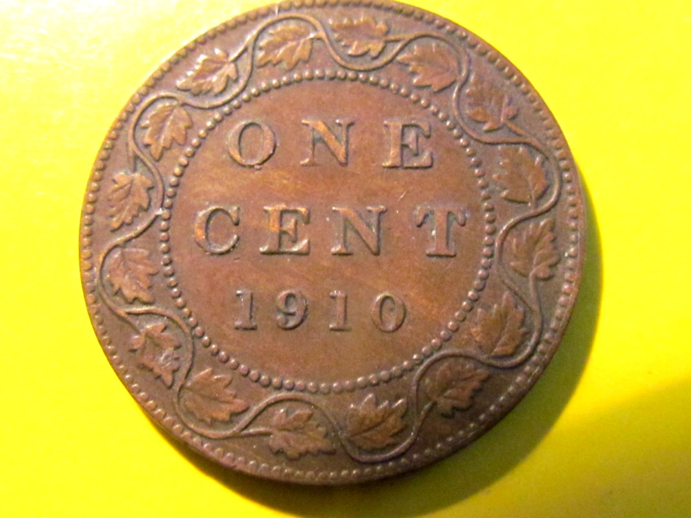 1910 Canada One Cent Coin Circulated VF